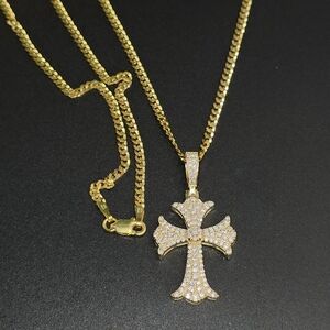 ✨ 14K Gold Over S925 Moissanite Cross Necklace ✨